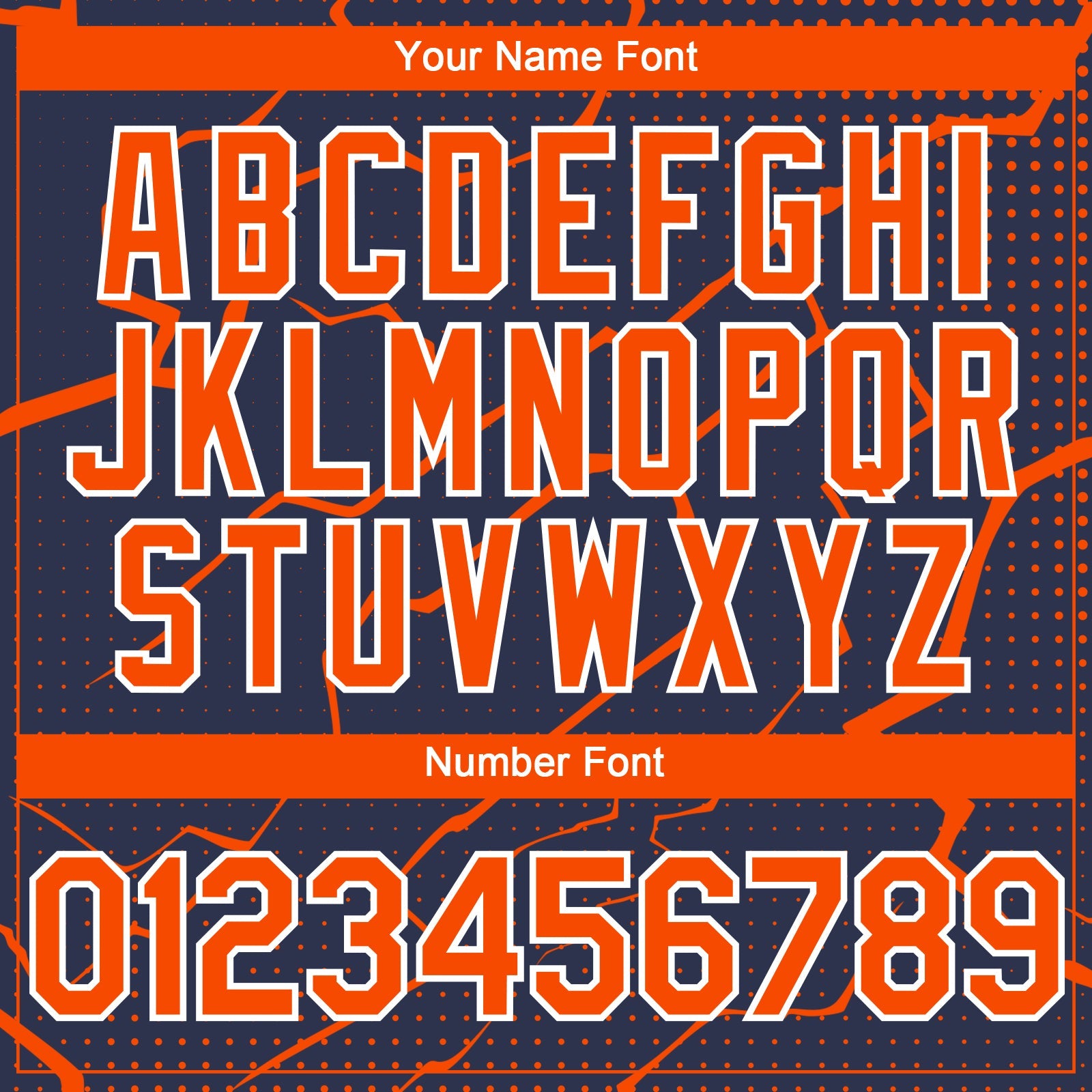 Custom Navy Orange-White Lightning Polka Dot Authentic Baseball Jersey