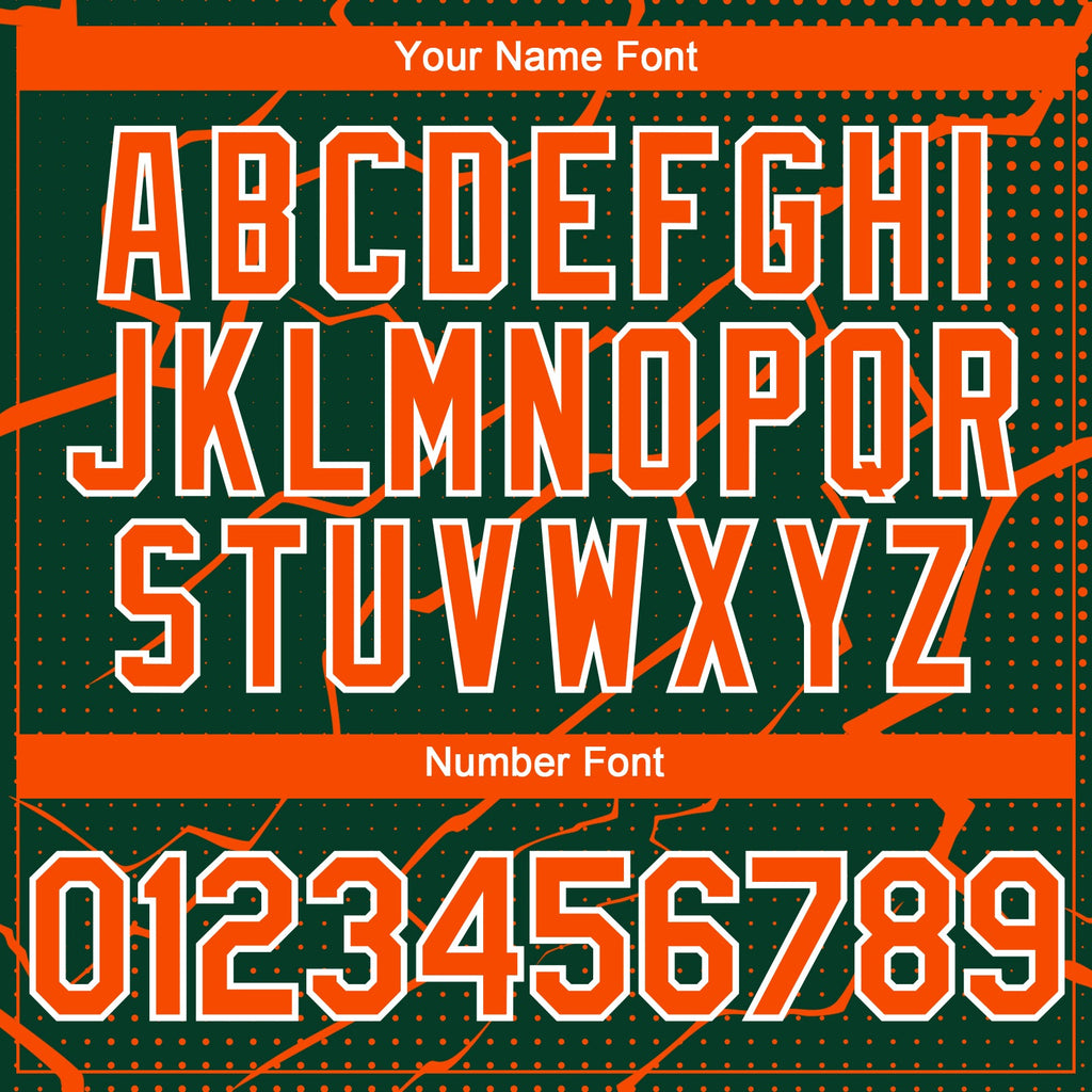 Custom Green Orange-White Lightning Polka Dot Authentic Baseball Jersey