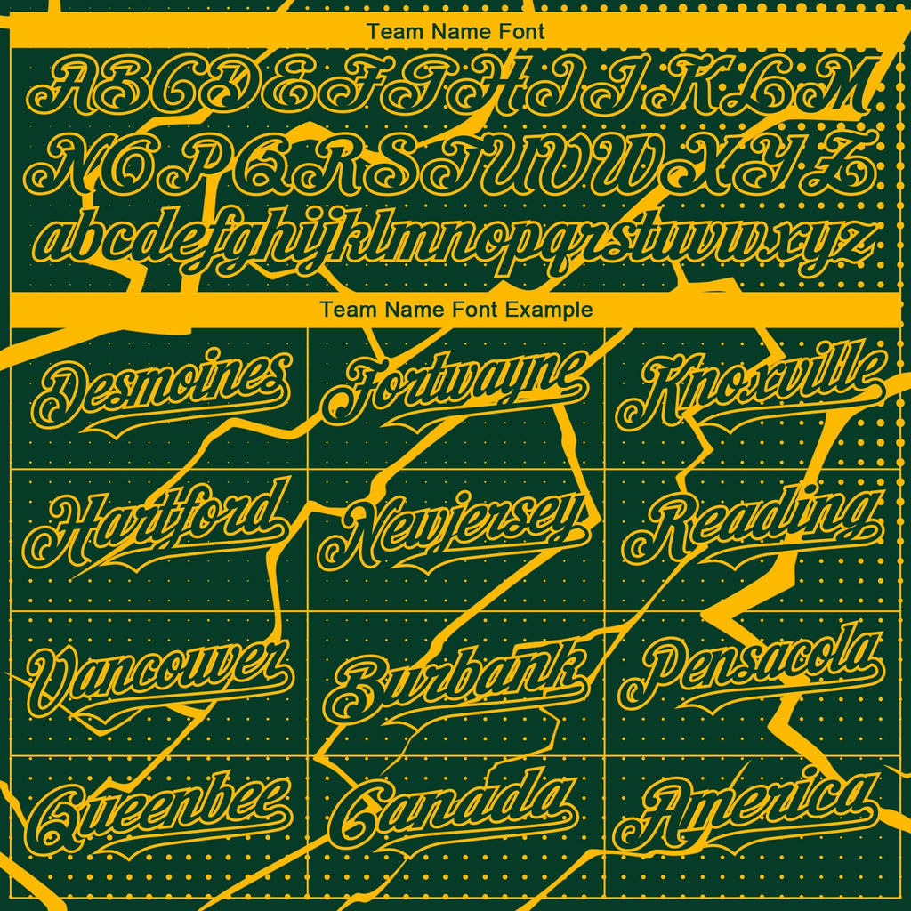 Custom Green Gold Lightning Polka Dot Authentic Baseball Jersey