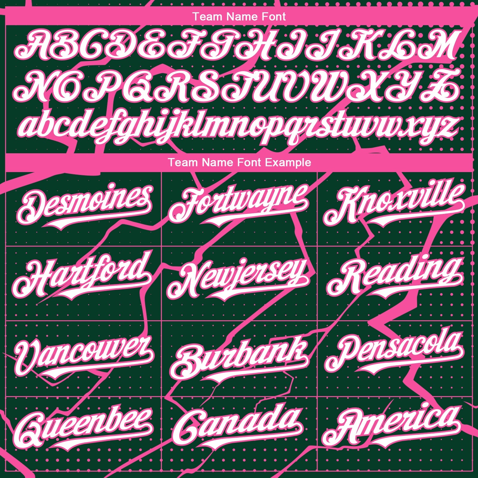 Custom Green White-Pink Lightning Polka Dot Authentic Baseball Jersey