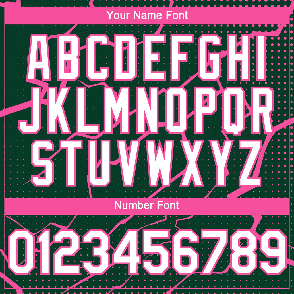 Custom Green White-Pink Lightning Polka Dot Authentic Baseball Jersey