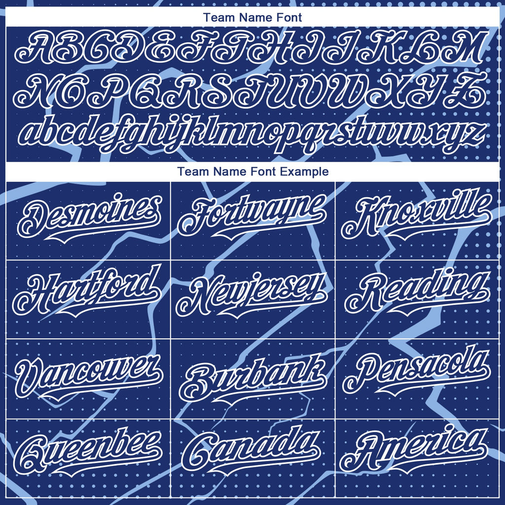 Custom Royal Light Blue-White Lightning Polka Dot Authentic Baseball Jersey
