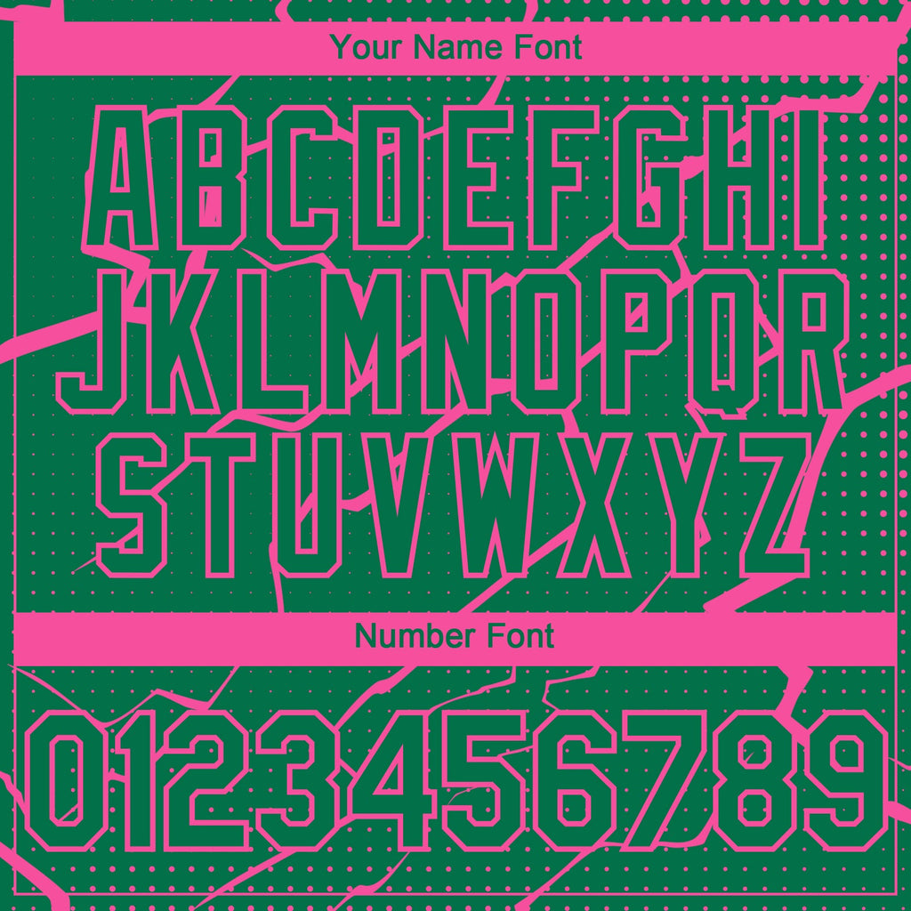 Custom Kelly Green Pink Lightning Polka Dot Authentic Baseball Jersey