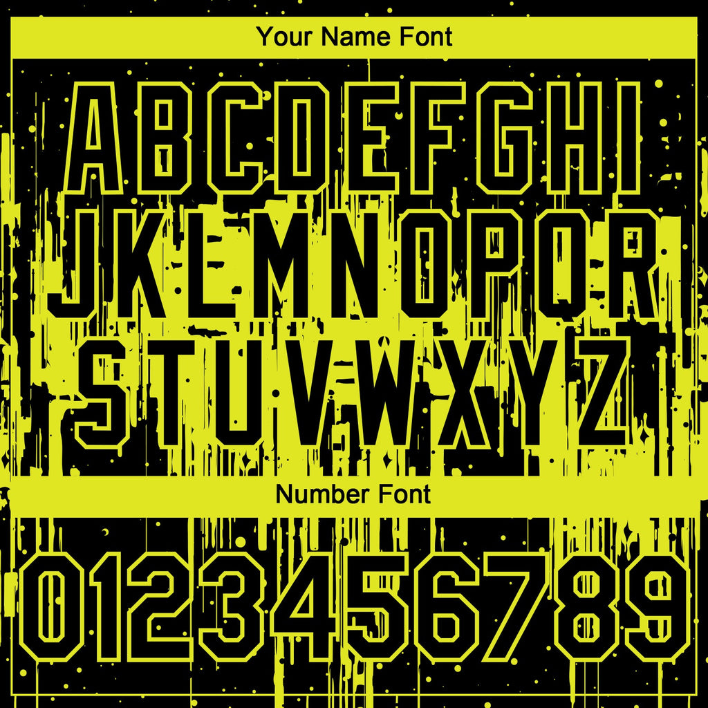 Custom Black Neon Yellow Dripping Splatter Paint Authentic Baseball Jersey
