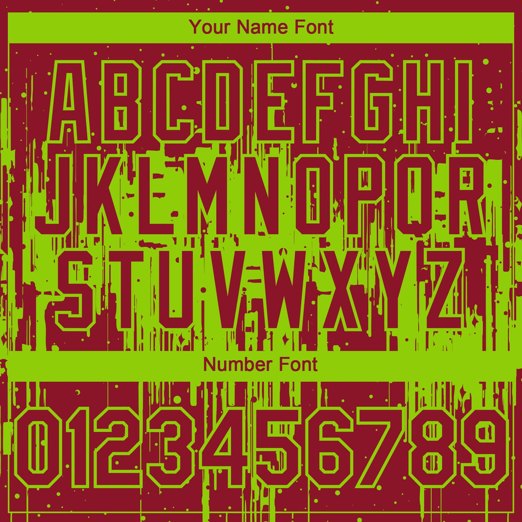 Custom Crimson Neon Green Dripping Splatter Paint Authentic Baseball Jersey