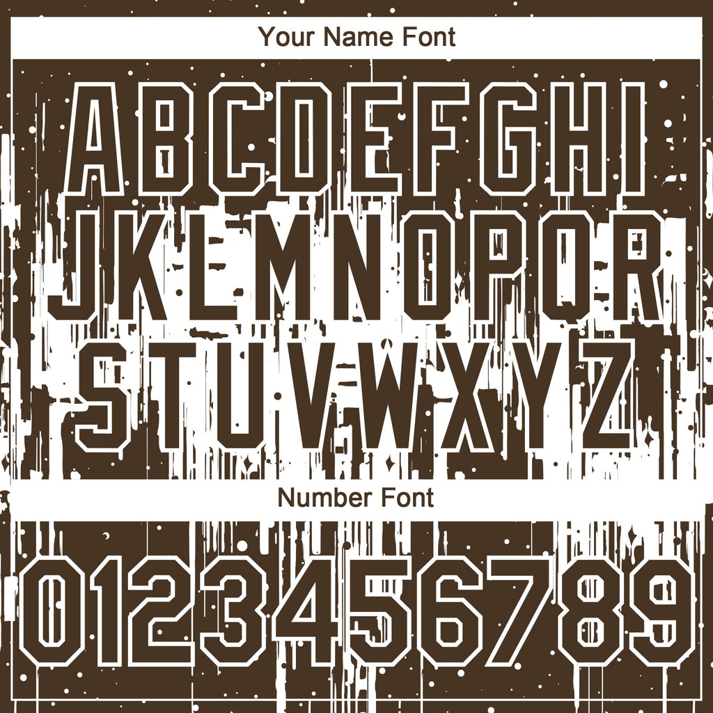 Custom Brown White Dripping Splatter Paint Authentic Baseball Jersey