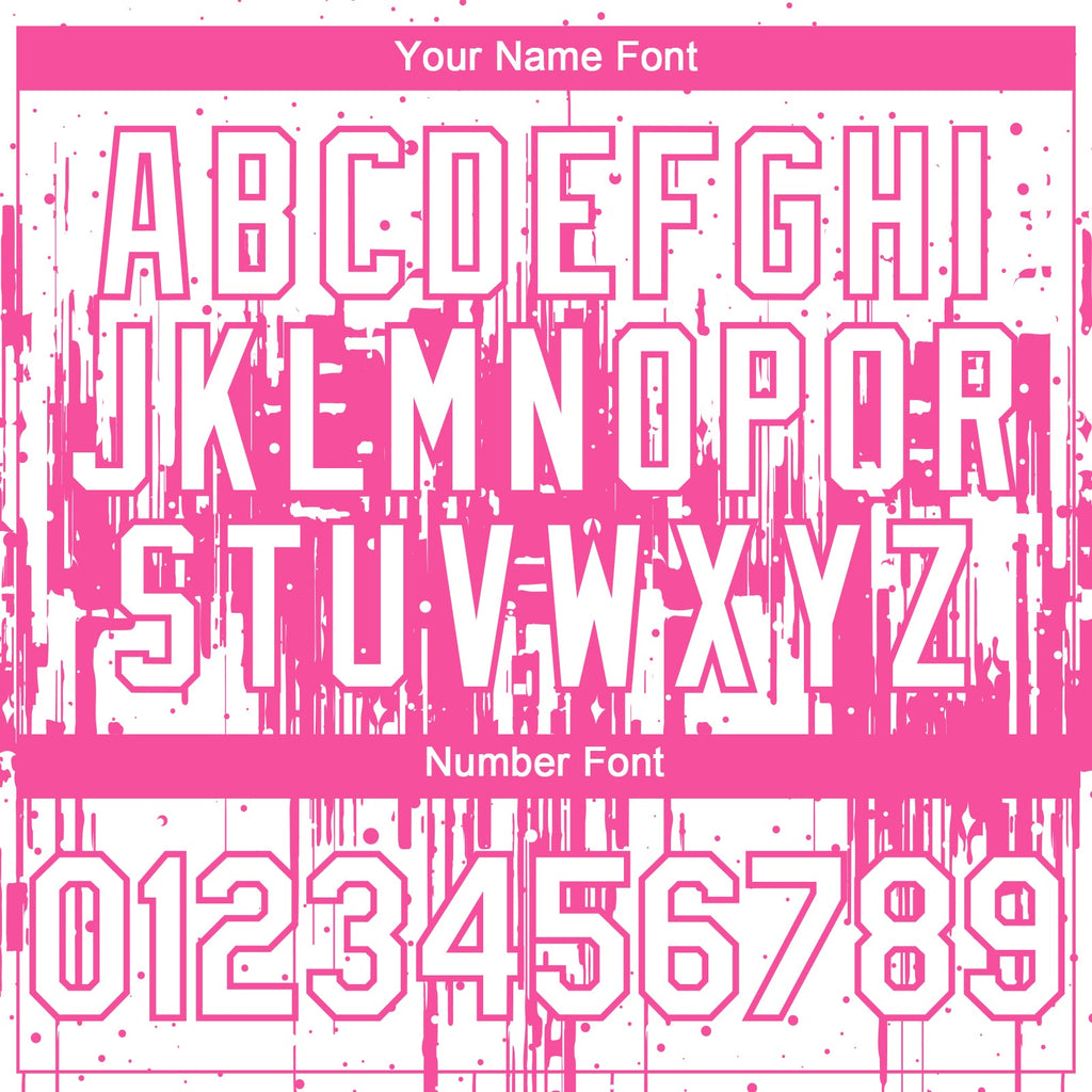 Custom White Pink Dripping Splatter Paint Authentic Baseball Jersey