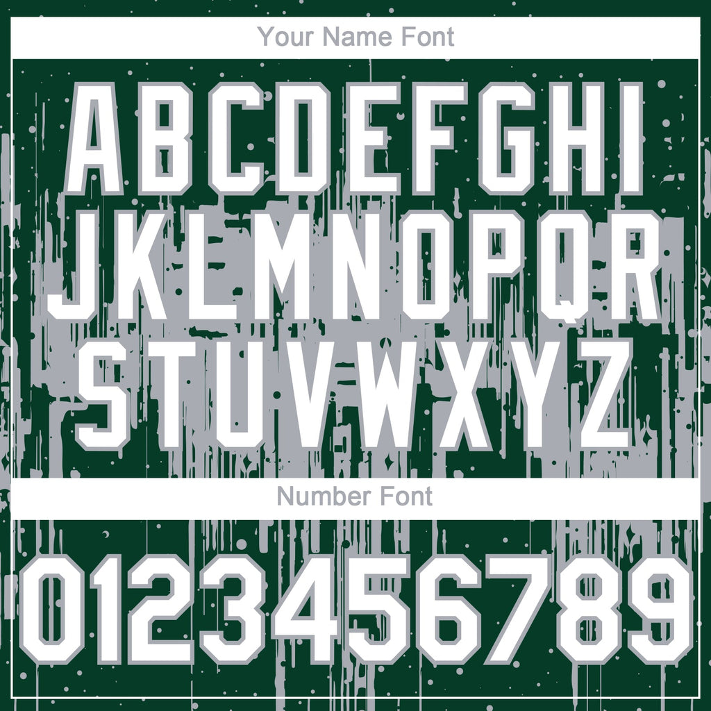 Custom Green White-Gray Dripping Splatter Paint Authentic Baseball Jersey