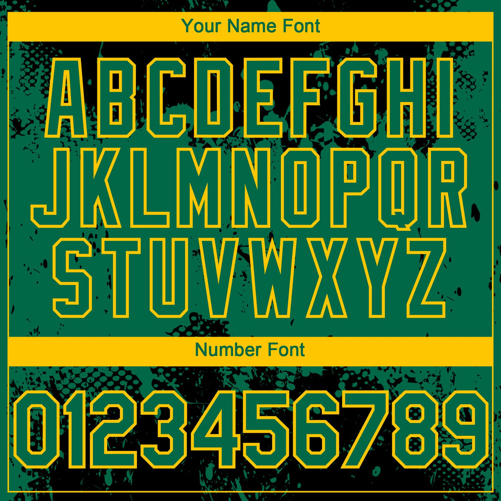 Custom Black Kelly Green-Yellow Abstract Splatter Grunge Paint Authentic Baseball Jersey