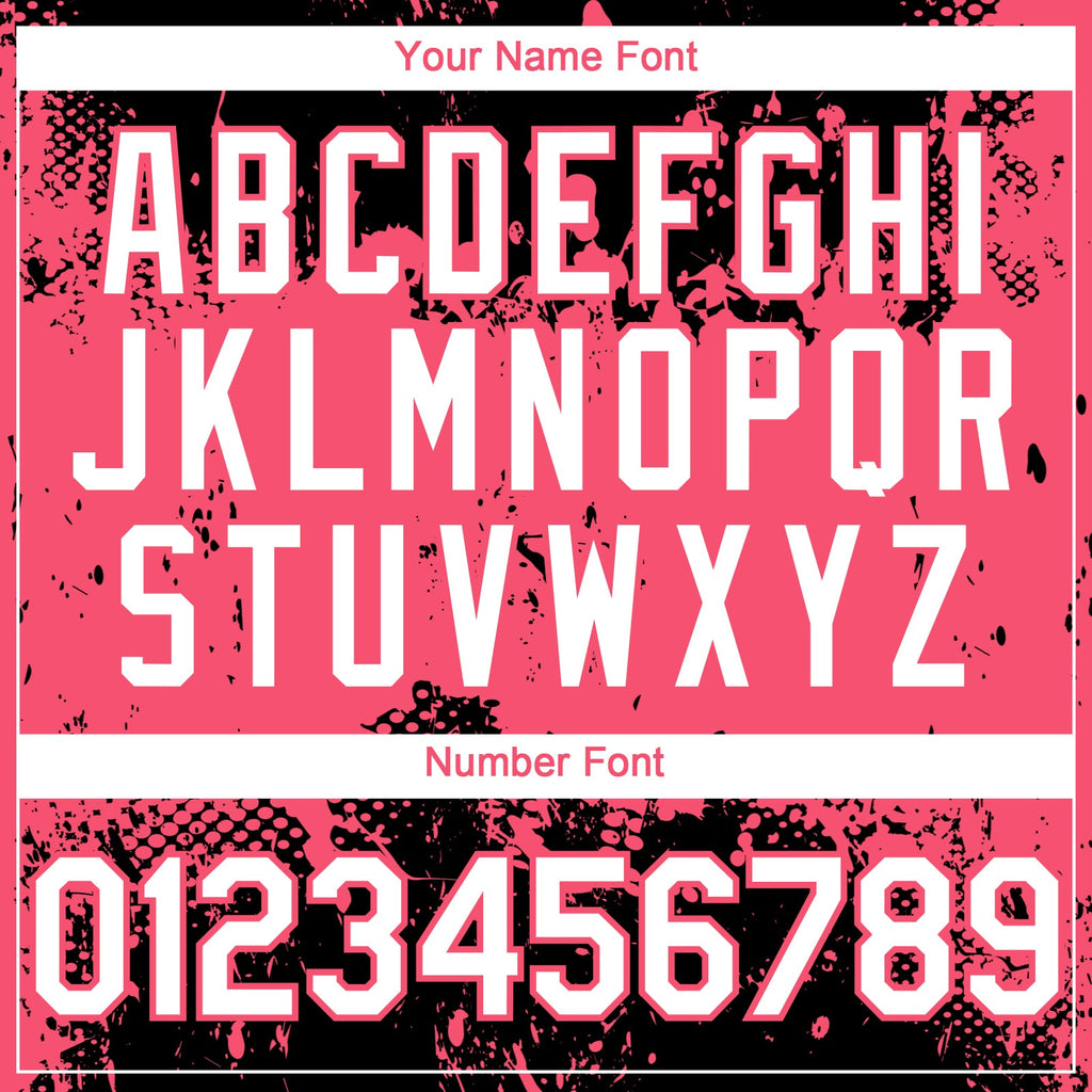Custom Black White-Neon Pink Abstract Splatter Grunge Paint Authentic Baseball Jersey