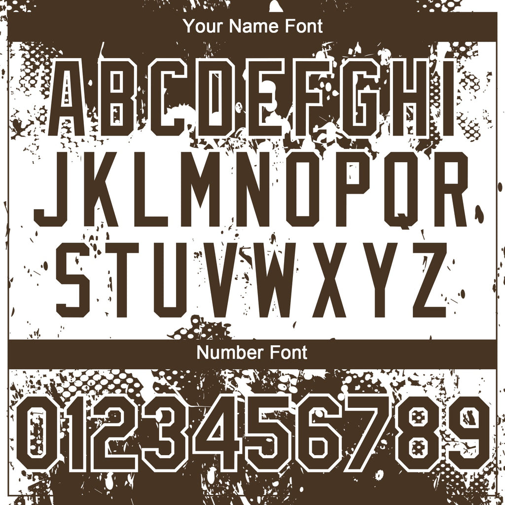Custom Brown White Abstract Splatter Grunge Paint Authentic Baseball Jersey