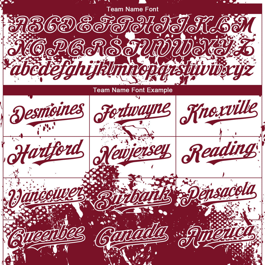 Custom Crimson White Abstract Splatter Grunge Paint Authentic Baseball Jersey