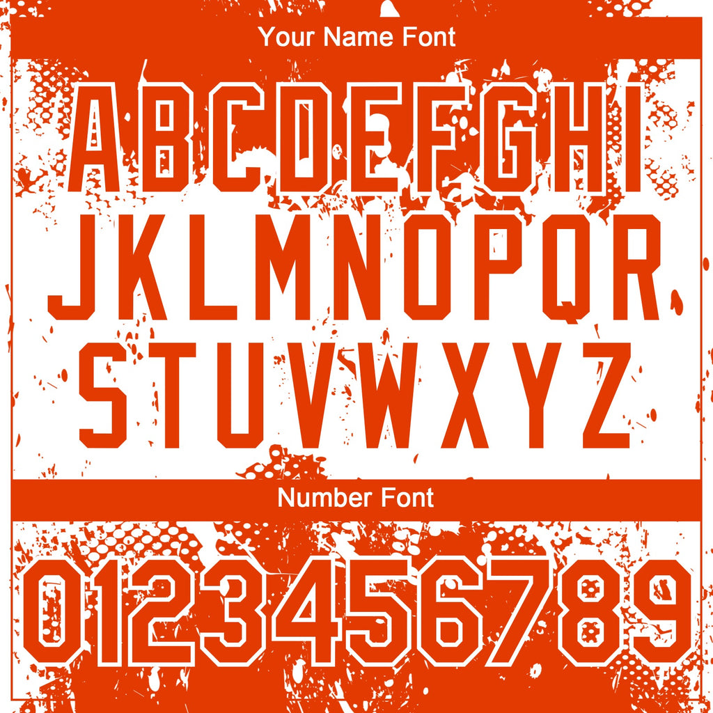 Custom Orange White Abstract Splatter Grunge Paint Authentic Baseball Jersey