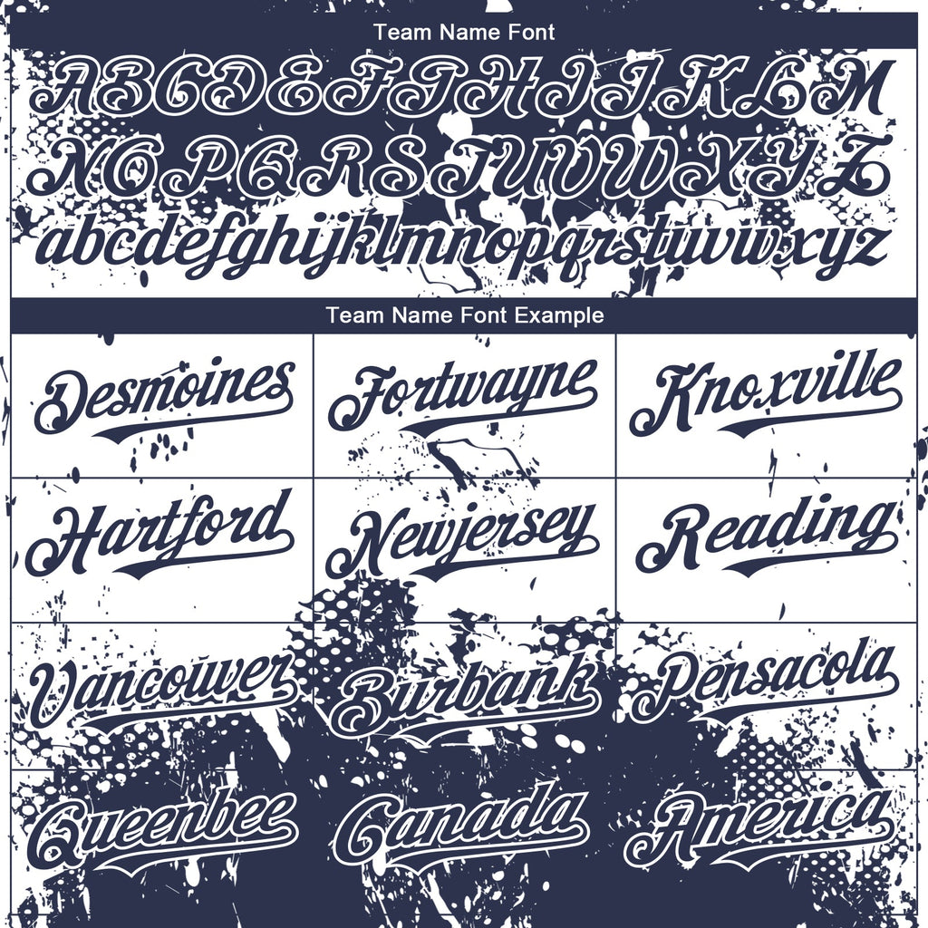Custom Navy White Abstract Splatter Grunge Paint Authentic Baseball Jersey