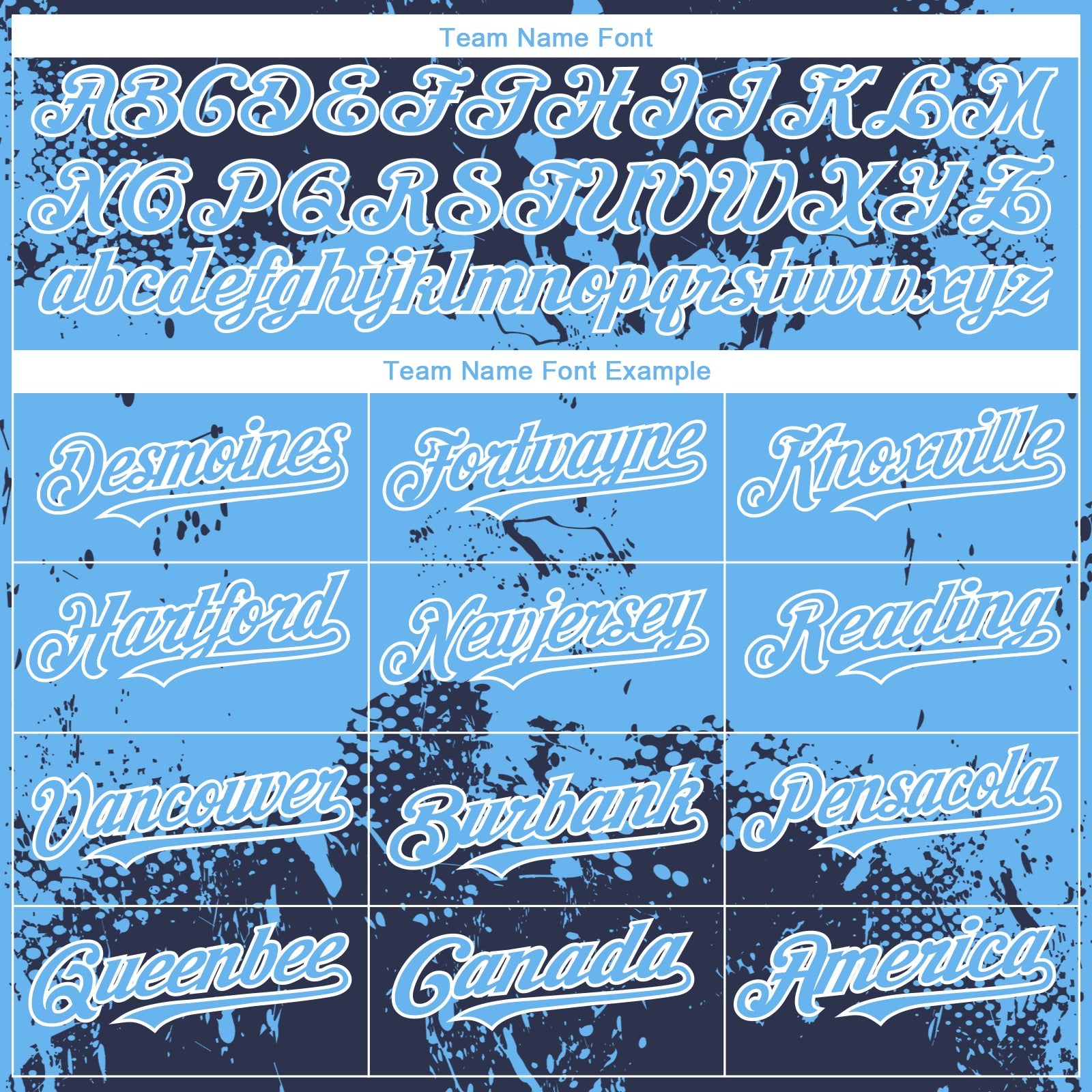 Custom Navy Sky Blue-White Abstract Splatter Grunge Paint Authentic Baseball Jersey