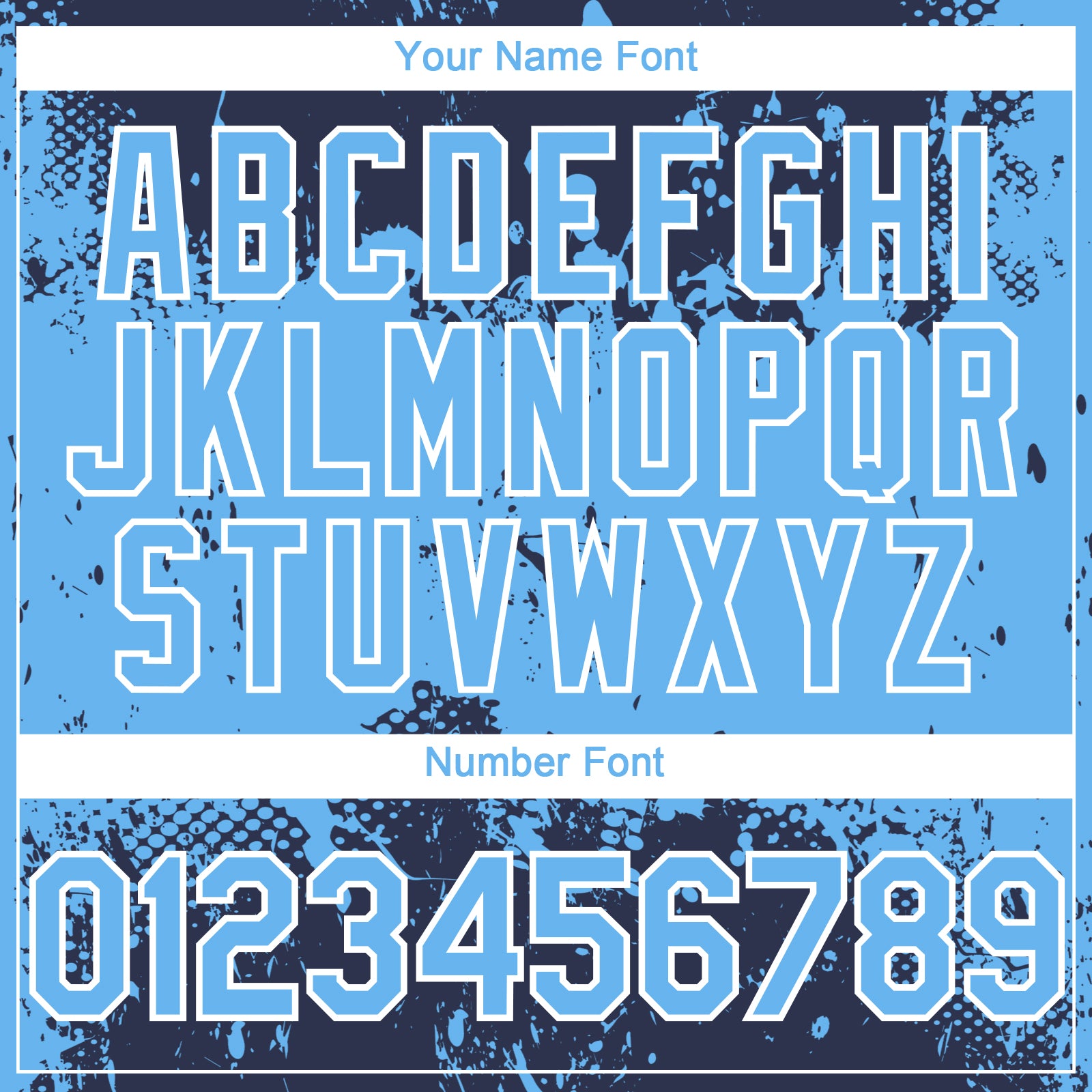 Custom Navy Sky Blue-White Abstract Splatter Grunge Paint Authentic Baseball Jersey