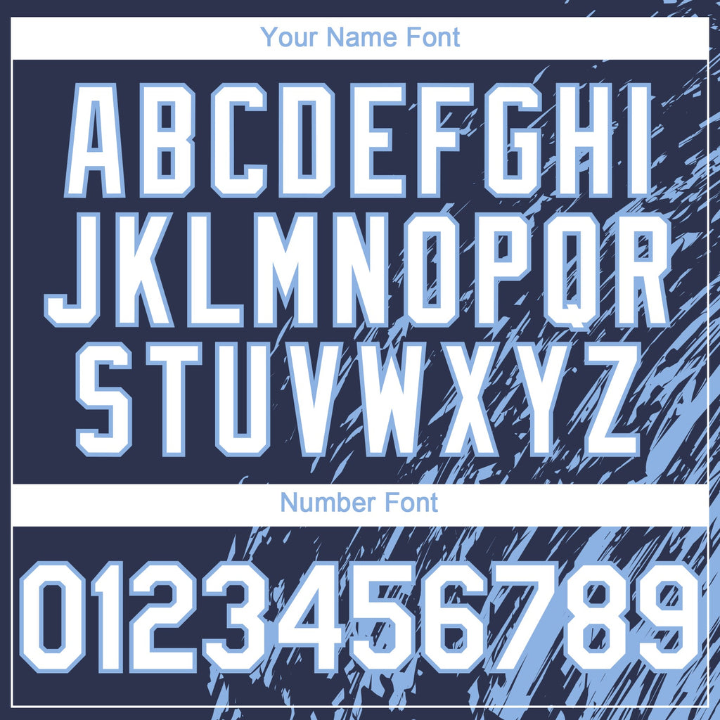Custom Navy White-Light Blue Paint Stroke Grunge Streak Authentic Baseball Jersey