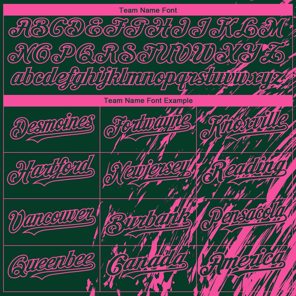 Custom Green Pink Paint Stroke Grunge Streak Authentic Baseball Jersey