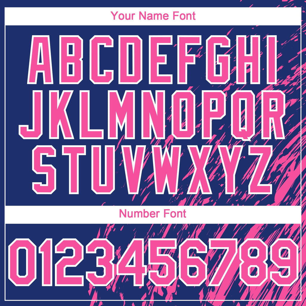 Custom Royal Pink-White Paint Stroke Grunge Streak Authentic Baseball Jersey