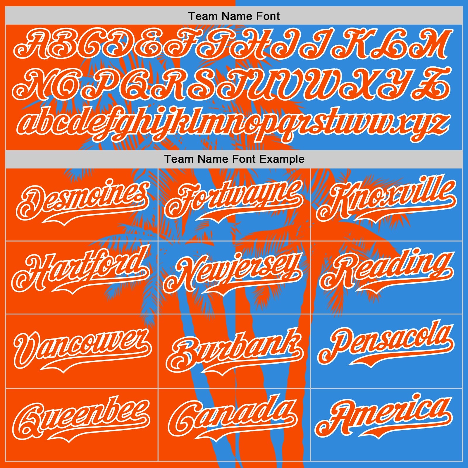 Custom Electric Blue Orange-White Hawaii Palm Trees Tropical Coconut Authentic Baseball Jersey