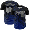 Custom Black Royal-White Abstract Fragment Splatter Authentic Baseball Jersey