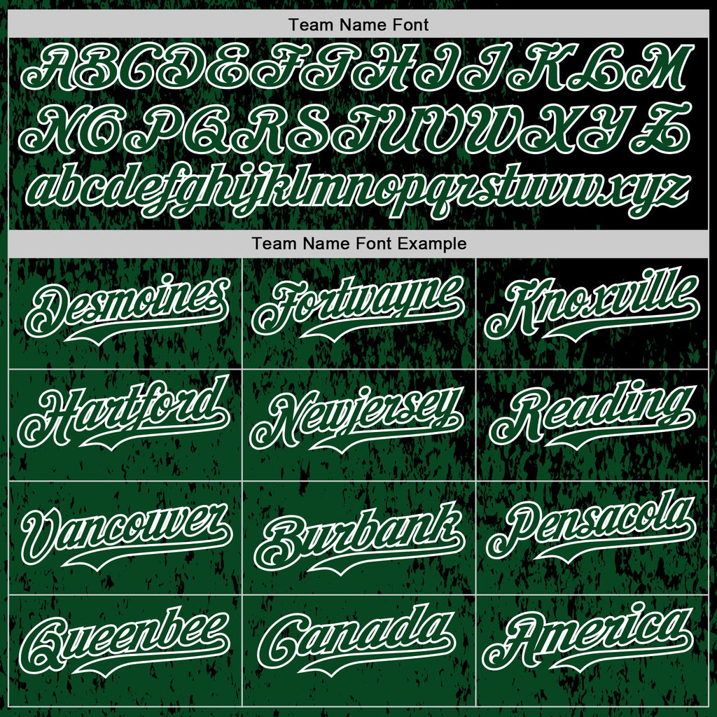 Custom Black Green-White Abstract Fragment Splatter Authentic Baseball Jersey