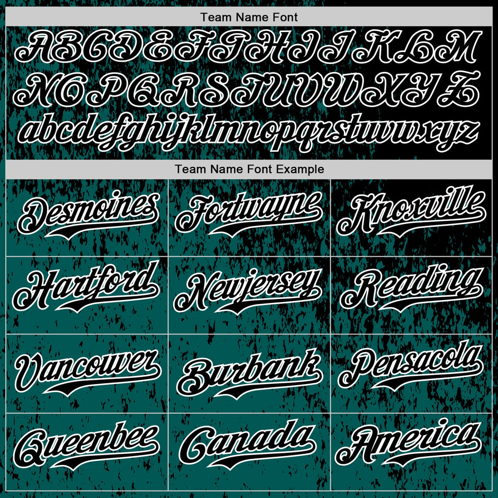 Custom Black Midnight Green-White Abstract Fragment Splatter Authentic Baseball Jersey