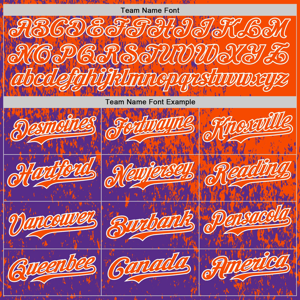 Custom Orange Purple-White Abstract Fragment Splatter Authentic Baseball Jersey