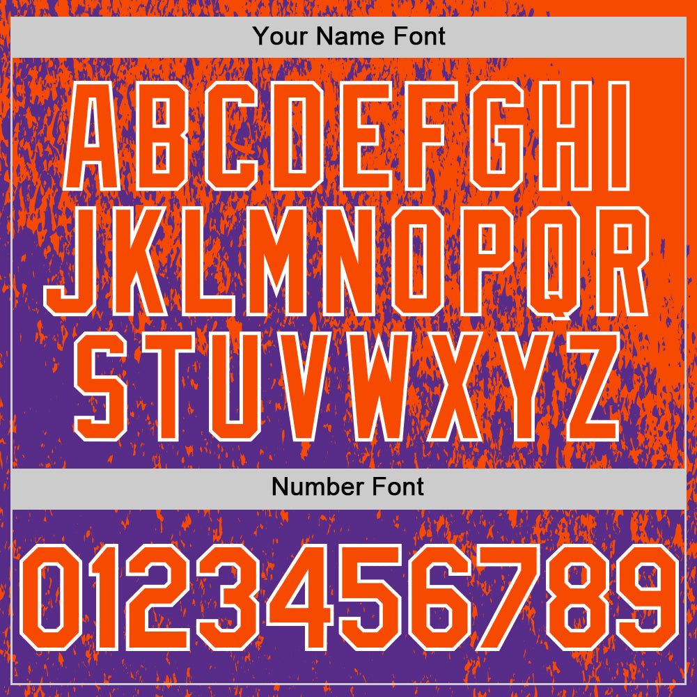 Custom Orange Purple-White Abstract Fragment Splatter Authentic Baseball Jersey