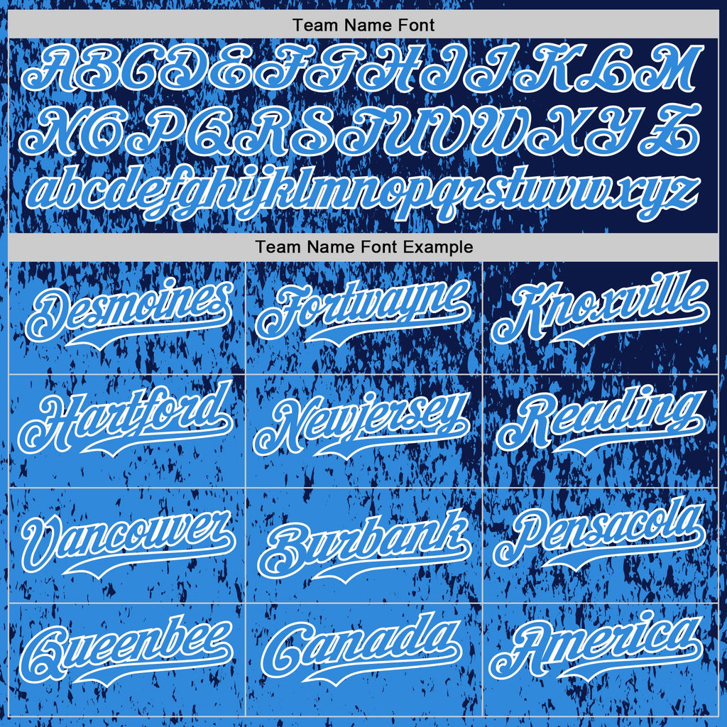 Custom Navy Electric Blue-White Abstract Fragment Splatter Authentic Baseball Jersey
