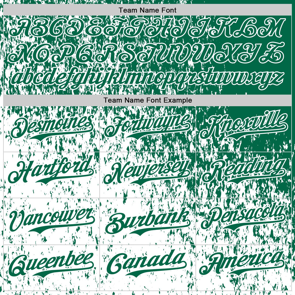 Custom Kelly Green White Abstract Fragment Splatter Authentic Baseball Jersey