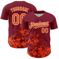 Custom Crimson Orange-White Splatter Authentic Baseball Jersey