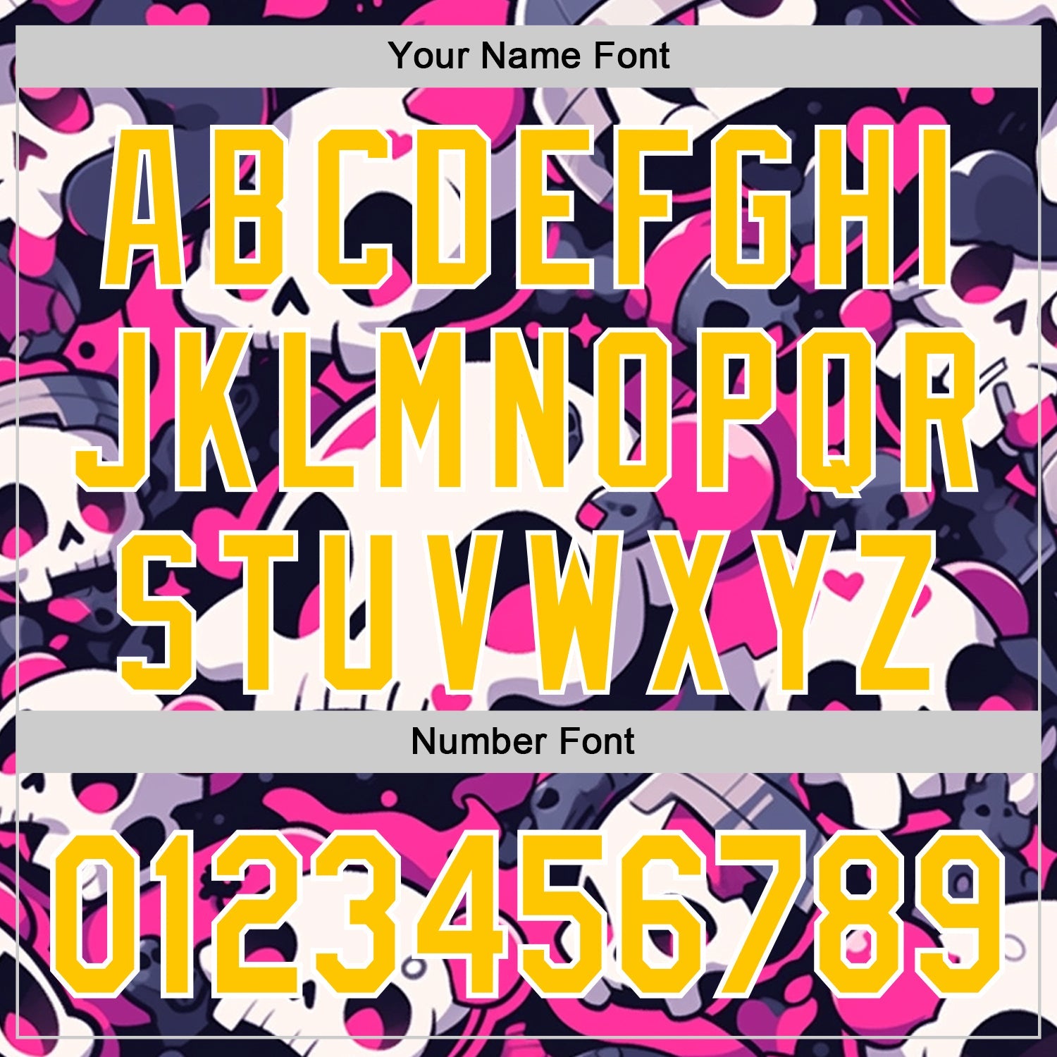 Custom Black Yellow Hot Pink-White Sugar Skull Day of the Dead Mexican Folk Art Authentic Baseball Jersey