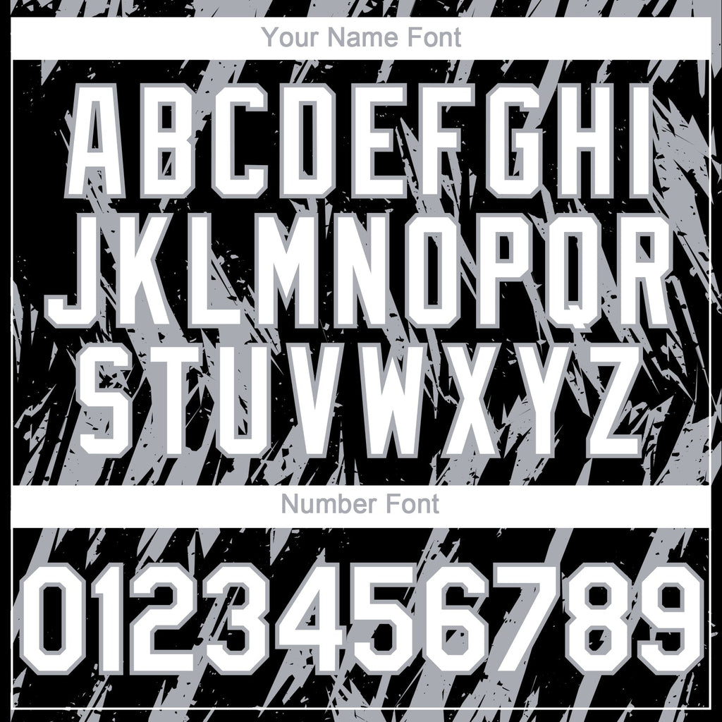 Custom Black White-Gray Splatter Torn Sharp Brush Stroke Authentic Baseball Jersey