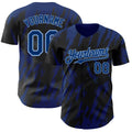 Custom Black US Navy Blue-Light Blue Splatter Torn Sharp Brush Stroke Authentic Baseball Jersey