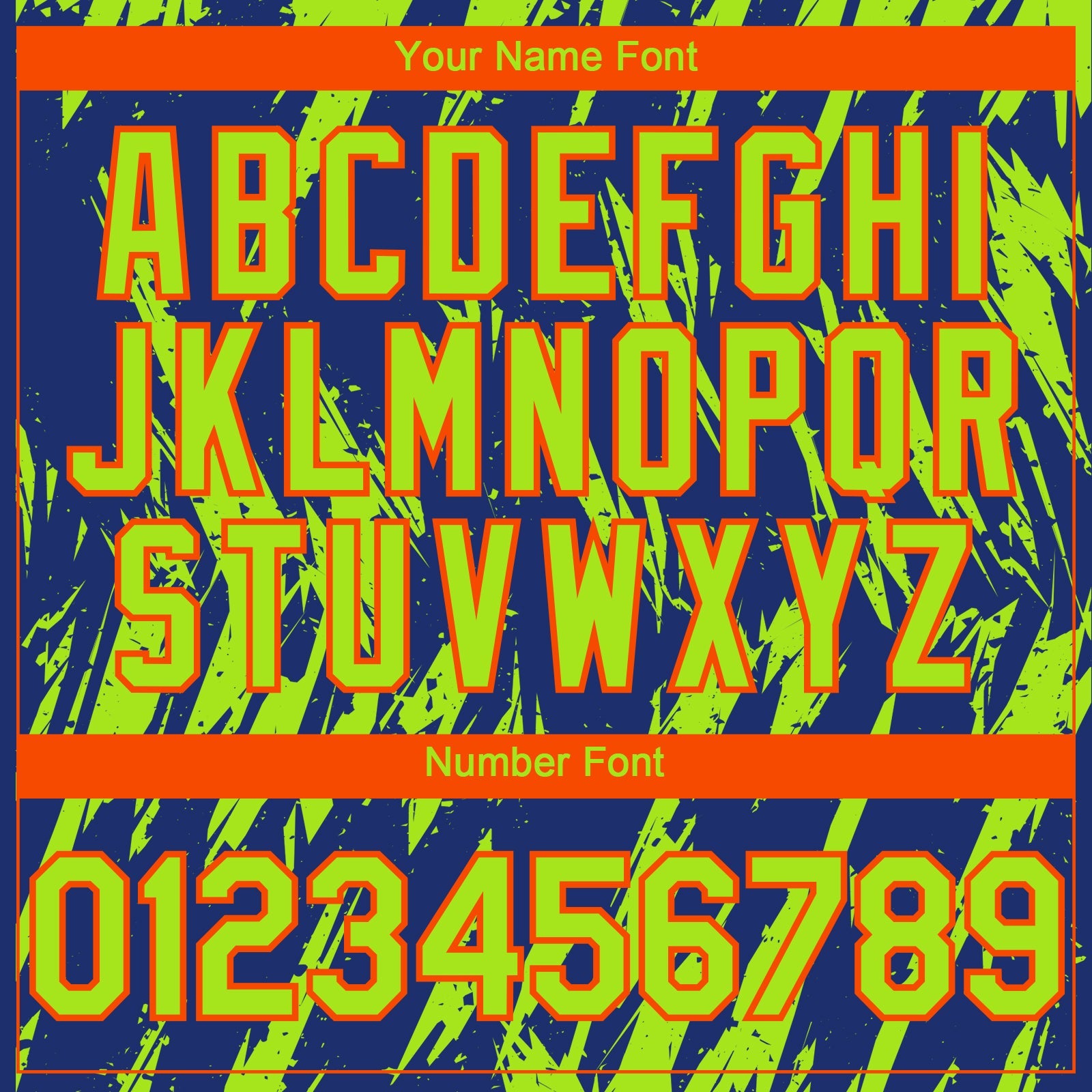 Custom Royal Neon Green-Orange Splatter Torn Sharp Brush Stroke Authentic Baseball Jersey