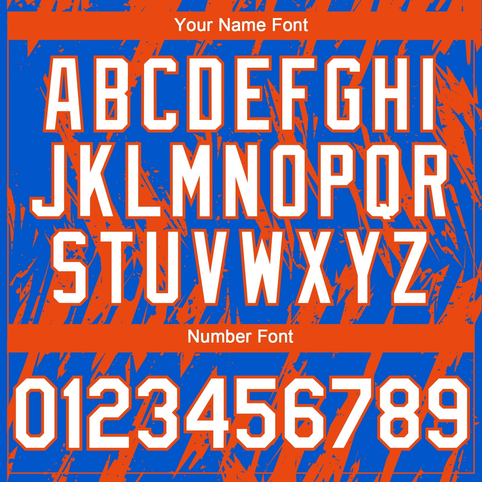 Custom Thunder Blue White-Orange Splatter Torn Sharp Brush Stroke Authentic Baseball Jersey