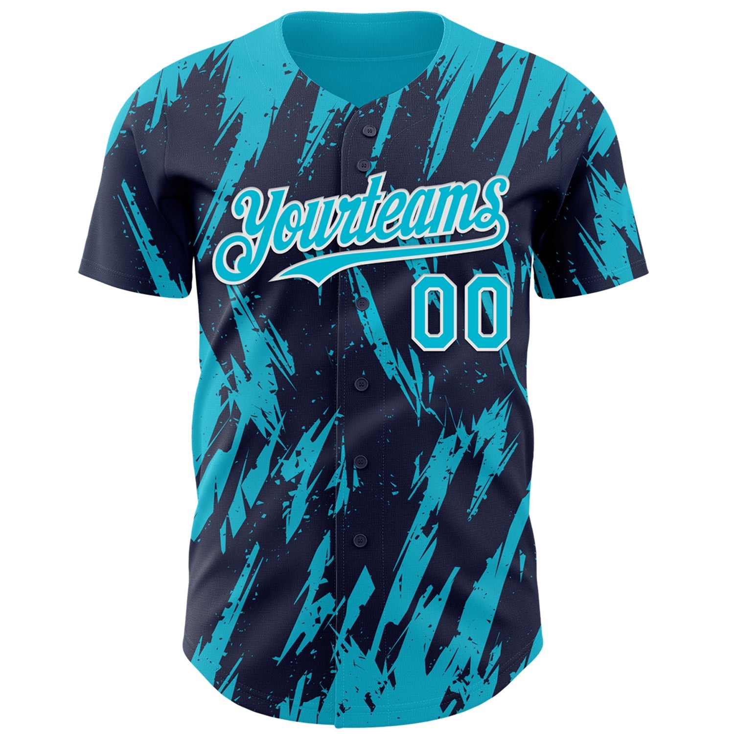 Custom Navy Lakes Blue-White Splatter Torn Sharp Brush Stroke Authentic Baseball Jersey