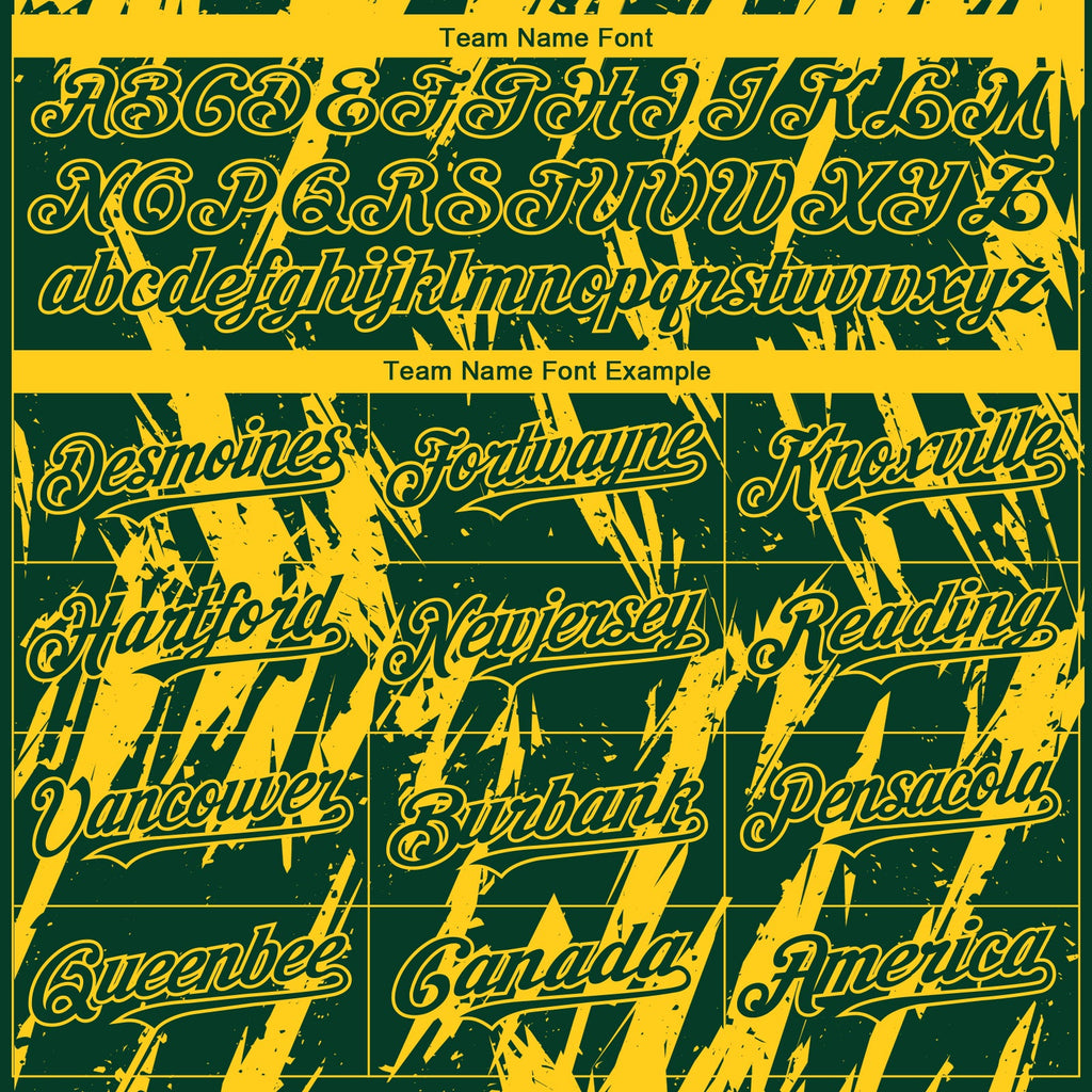 Custom Green Yellow Splatter Torn Sharp Brush Stroke Authentic Baseball Jersey