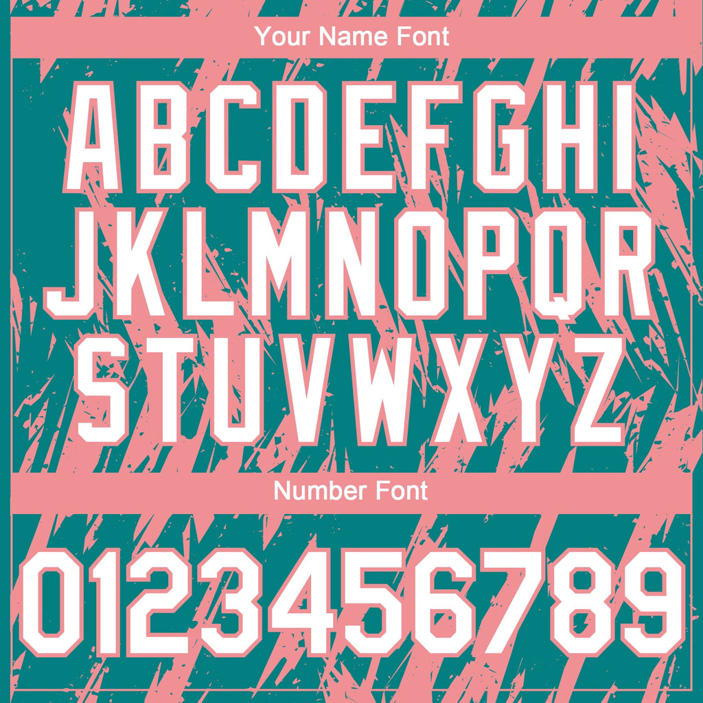 Custom Teal White-Medium Pink Splatter Torn Sharp Brush Stroke Authentic Baseball Jersey