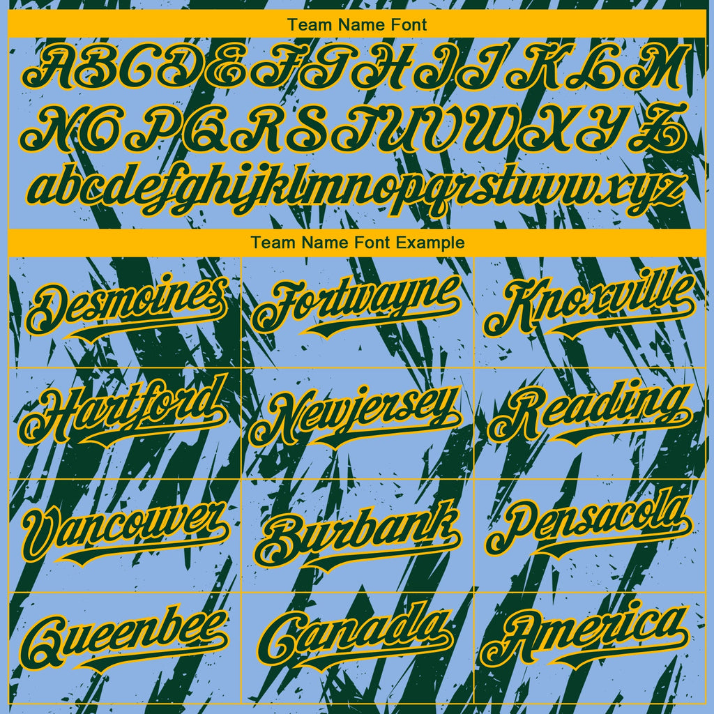 Custom Light Blue Green-Gold Splatter Torn Sharp Brush Stroke Authentic Baseball Jersey