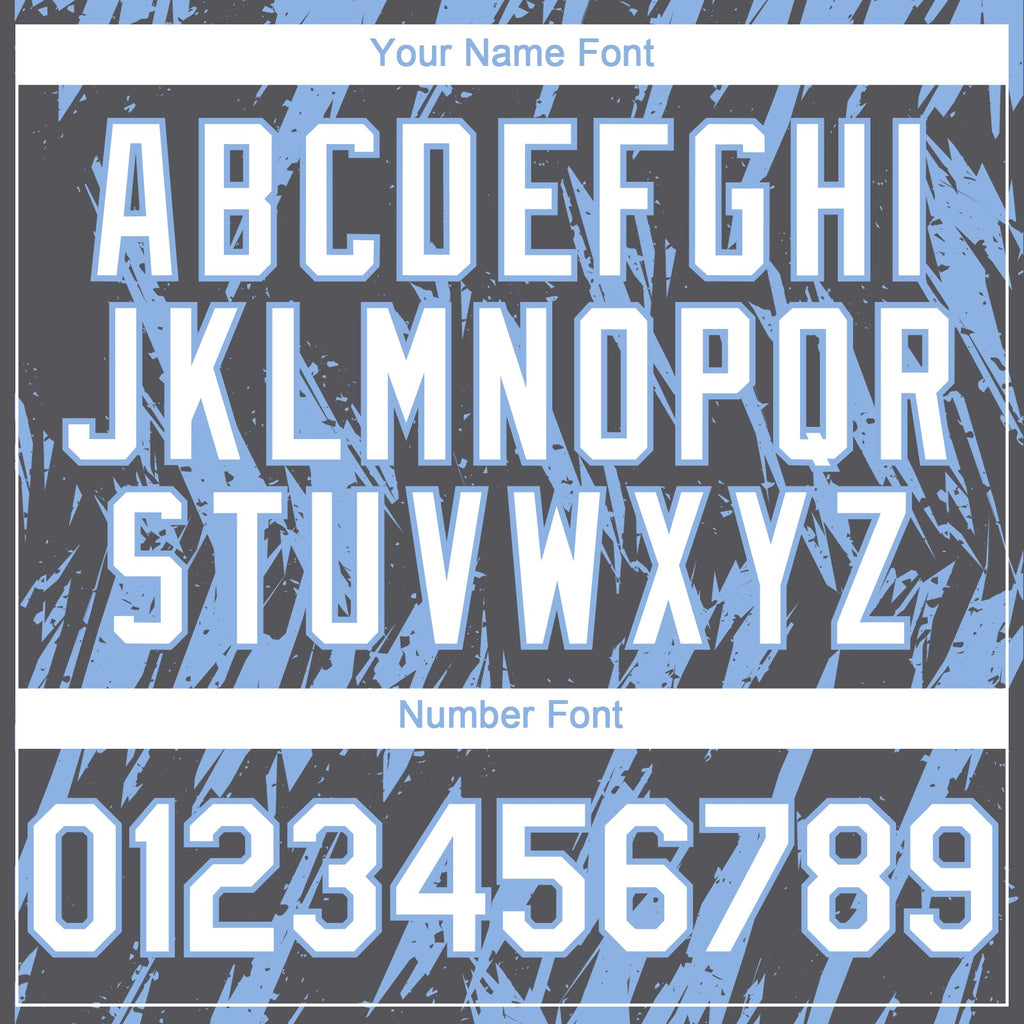 Custom Steel Gray White-Light Blue Splatter Torn Sharp Brush Stroke Authentic Baseball Jersey