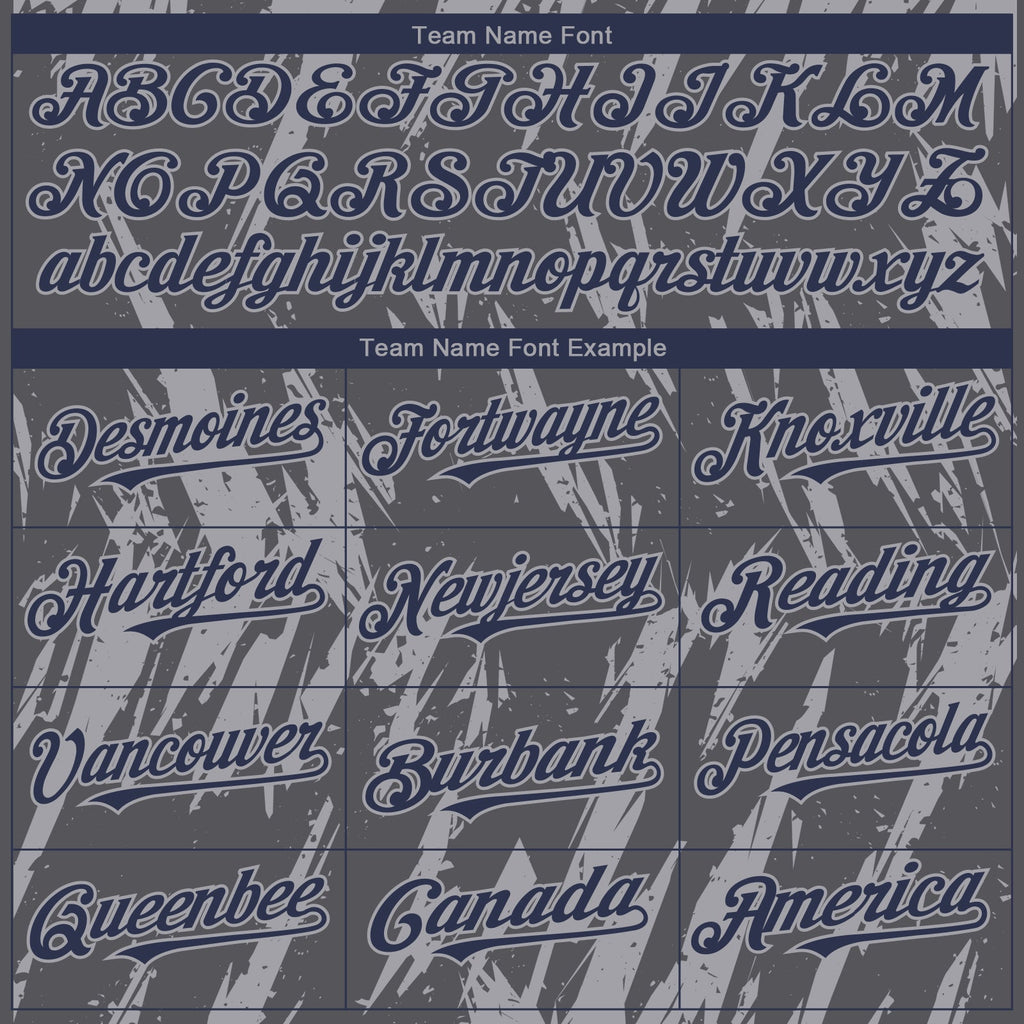 Custom Steel Gray Navy-Gray Splatter Torn Sharp Brush Stroke Authentic Baseball Jersey