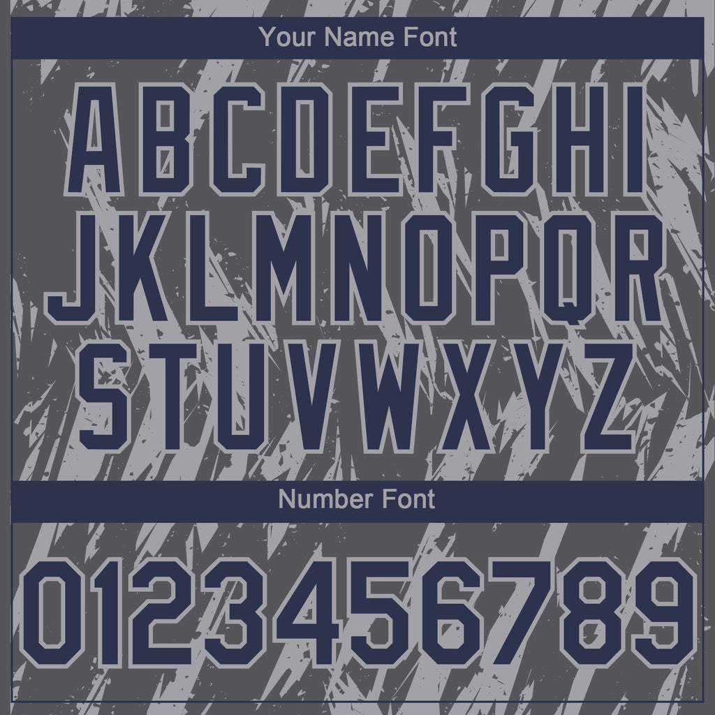 Custom Steel Gray Navy-Gray Splatter Torn Sharp Brush Stroke Authentic Baseball Jersey