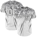 Custom White Steel Gray Distressed Scratch Brush Stroke Authentic Baseball Jersey