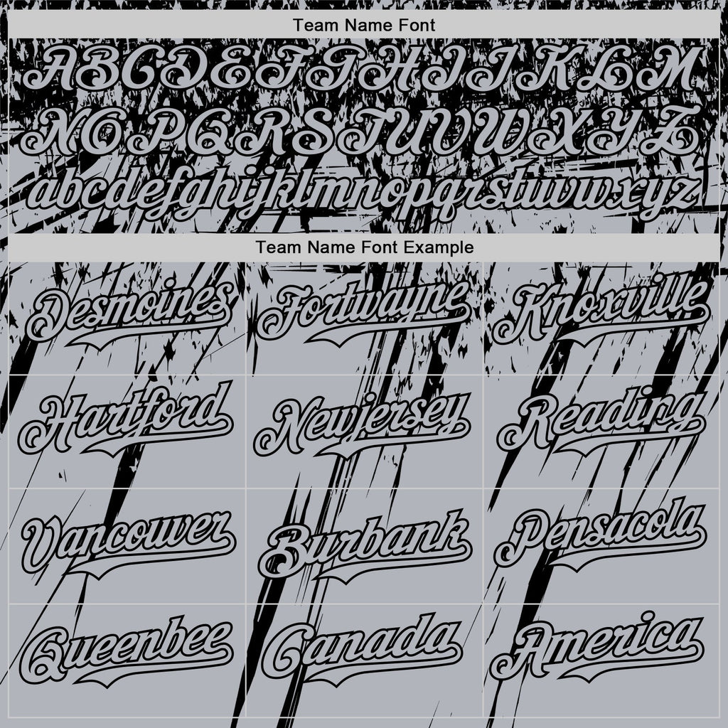 Custom Gray Black Distressed Scratch Brush Stroke Authentic Baseball Jersey