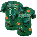 Custom Kelly Green White Alien UFO Space Authentic Baseball Jersey