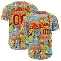 Custom White Red-Gold Alien Monster Mash Authentic Baseball Jersey