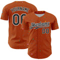 Custom Texas Orange Black-White 3D Pattern Design Confetti Colorful Speckle Authentic Baseball Jersey