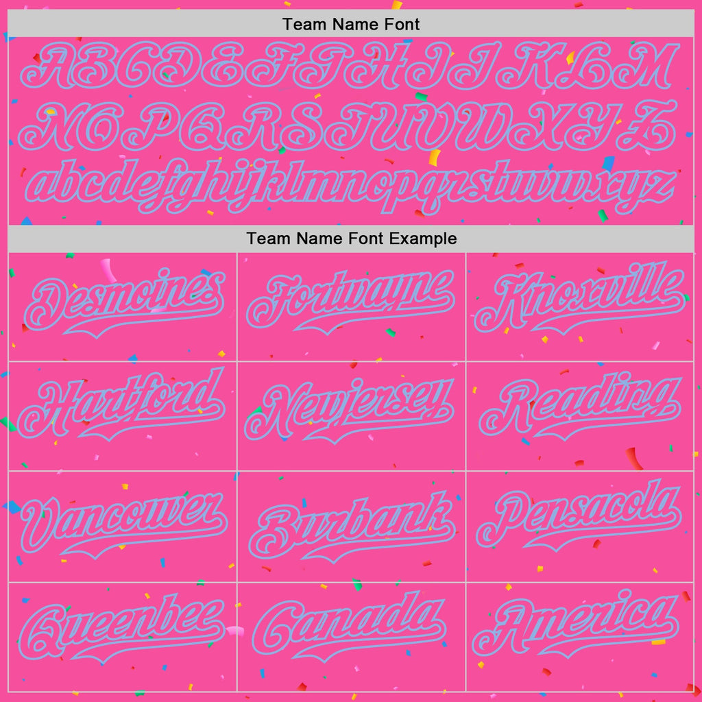 Custom Pink Light Blue 3D Pattern Design Confetti Colorful Speckle Authentic Baseball Jersey